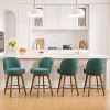 Bekrvio 26" Swivel Counter Height Bar Stools Set of 1/2/3/4,Fabric Upholstered Bar Chairs with Walnut Wood Legs, Counter-Height Kitchen Island Stools - 2 of 4