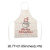 Unique Bargains Christmas Aprons Linen Beige Red Green 21.65"x26.77" 1 Pcs - 3 of 4