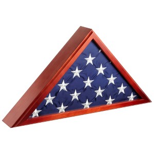 Juvale American Flag Display Case for Army Veterans Burial, Glass Box for Memorial Service (24.7 x 12.4 x 3.5 In) - 1 of 4