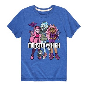 Boys' - Monster High - Group With Pets Short Sleeve Graphic T-Shirt - 1 of 4