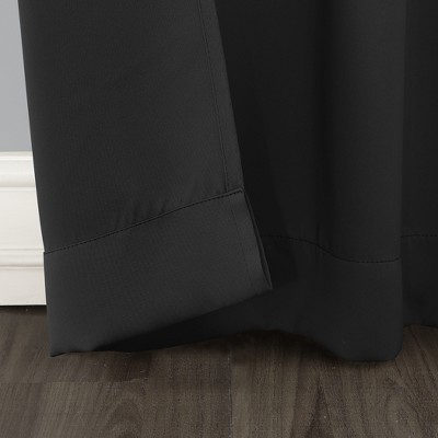 Black 95" Polyester Blackout Rod Pocket Curtain Panel