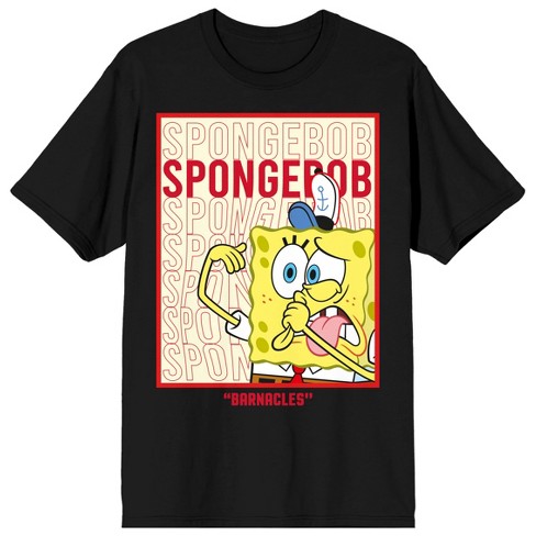 The Spongebob Squarepants Barnacles Men's Black Tee-5xl : Target