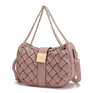 MKF Collection Solari Vegan Leather Women's Shoulder Bag Braided Chain by Mia K - 1 of 4