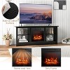 Tangkula 58" Fireplace TV Stand w/ 18" 1400W Electric Fireplace Adjustable Brightness Black - 3 of 4