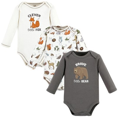 Touched By Nature Organic Cotton Bodysuits 3pk, Forest : Target