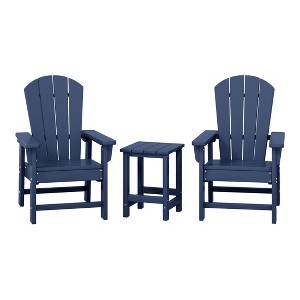 WestinTrends Malibu Kids 3-Piece Outdoor HDPE Adirondack Chairs With Square Side Table Set - 1 of 4