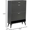Acekool Tall Shoe Cabinet, Slim MDF Shoe Organizer, Scratch-Resistant, Entryway Storage, 31.5"x9.4"x43.3", Modern Space-Saving Design - 2 of 4