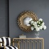 GlasFlength Decorative Wall Mirrors Wall Art Wall Mirror Classic Mirror Decorative Circle Mirror Vanity Mirror for Living Room, Gold, 27"*3.5"*27" - 4 of 4
