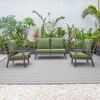 Leisuremod Walbrooke Modern 3 Piece Patio Set with Brown Aluminum Frame - 3 of 4