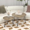 KTMBDW 27.56'' Round Nesting Coffee Table Set of 2, Nesting End Table Set, Marble Tabletop, and Sturdy Metal Base for Living Room, bedroom - 3 of 4