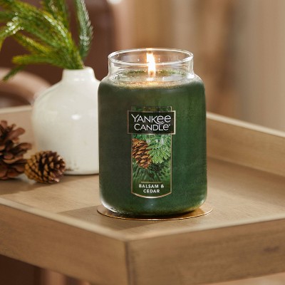 22oz Green Balsam & Cedar Scented Jar Candle
