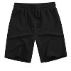 Men's Shorts with Pocket Casual Lounge Shorts Pants Summer Waffle Shorts Drawstring Elastic Waist Running Shorts - Black S - 2 of 4
