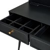 INFURNIC Vanity Tables Modern Makeup Desk with Adjustable Storage and Mirror for Bedroom, Black, 58.5"*15.8"*52.3" - 4 of 4