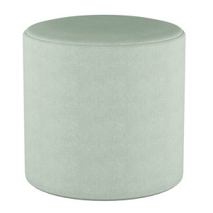 Round Ottoman in Linen Swedish Blue - Project 62