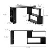 INFURNIC Desks Modern L Shaped Corner Desk with 360 Degree Rotating Design and Storage Shelves for Home Office, Black, 47.25"*43.25"*29.25" - 3 of 4