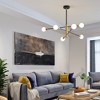 POWLIG 6-Light Vintage Black Gold Linear Sputnik Chandelier Light, Bulbs not Included - 3 of 4