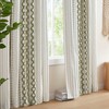Wikineon 1 PCS 50x84" Cotton Printed Curtain Panel with Chenille Stripe and Lining Green - 3 of 4