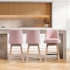 WestinTrends 26" Upholstered Swivel Counter Height Bar Stools (Set of 3) - 2 of 3