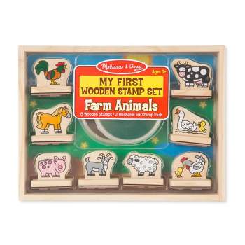 Melissa & Doug Dinosaur: Wooden Stamp Set + Free Scratch Art Mini-Pad  Bundle [16339]
