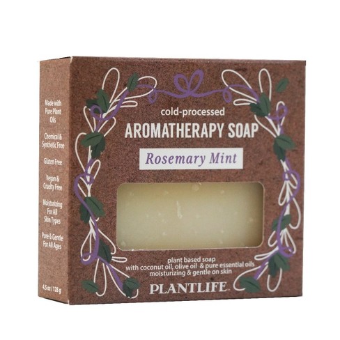 Plantlife Rosemary Mint Bar Soap – Moisturizing, Soothing, Handcrafted, Plant-Based – Made in California, 4.5oz - image 1 of 2