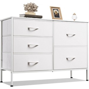Kumasinova 5 Drawer Dresser for Bedroom,Modern Storage Chest with Sturdy Metal Frame & Wood Top for Closet,Home Organization,Living Room,Bedroom,White - 1 of 1