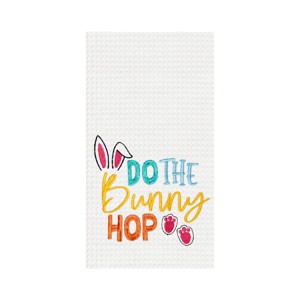 C&F Home "Do The Bunny Hop" Easter Rabbit Spring Theme Kitchen Dishtowel - 1 of 4