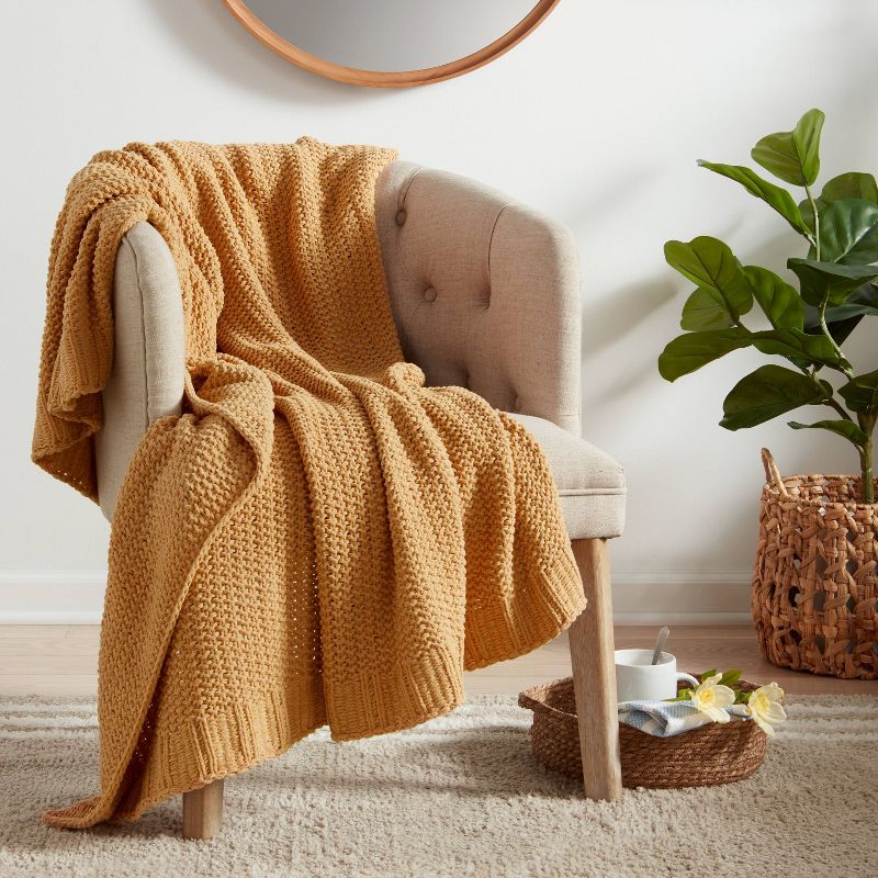 Solid Chenille Knit Throw Blanket - Threshold™, 3 of 13