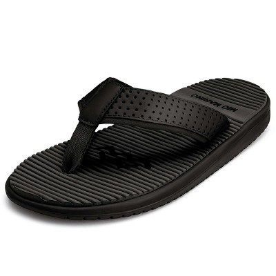 Men's Comforatable Memory Foam Flip Flops; Rainstorm Gray Size