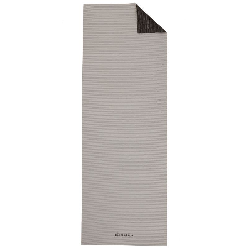 Gaiam 2 Color Premium Yoga Mat - Black/Gray (6mm), 6 of 8
