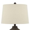 360 Lighting Alese 25 1/2" High Farmhouse Rustic Table Lamp Earthen Brown Wood Finish Hammered Base Single Oatmeal Shade Living Room Bedroom Bedside - image 4 of 4