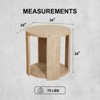 Etelifrank Circular Rustic Dining Table with Storage Shelf - Solid Wood Construction - 2 of 4