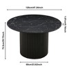 Vynxaria 47" Round Dining Table Black Faux Marble MDF, Wood Base Modern Table for Kitchen Living Room Furniture - 4 of 4