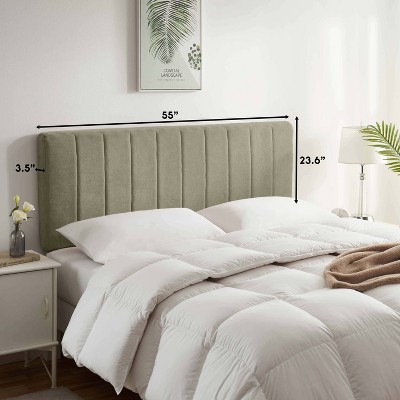 Olive Green Full Upholstered Tufted Wall Mounted Headboard