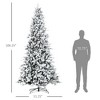 NicBex 9ft Snow Flocked Artificial Christmas Tree Hinged Full Tree with 2068 Branches Tips and Metal Stand for Decoration, White - 2 of 4