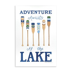 Stupell Industries Adventure Awaits At Lake Oars Phrase, 10" x 15" - 1 of 4