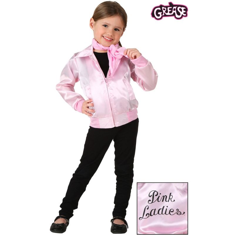HalloweenCostumes.com Grease Toddler Pink Ladies Jacket Costume., 3 of 4