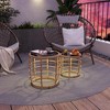 Famapy Outdoor Rattan-Style Side Tables Coffee Table: Hand-Woven Weather-Resistant, Tempered Glass Top – No Assembly Required for Patio & Garden - 3 of 4