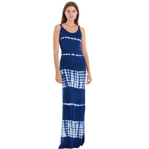 Sunset Watercolor Tie Back Slit Maxi Cami Dress main image 1