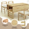 Modern 5-Piece Extendable Dining Table Set with Drop Leaves, Storage Shelf, and Upholstered Chairs for Dining Room - 4 of 4