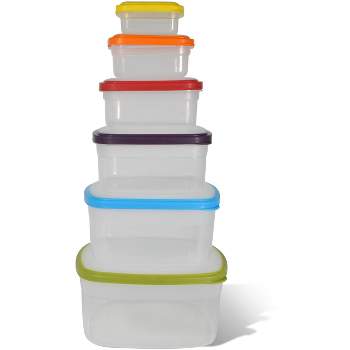 Stor-All Vibrance 12pc Stackable Color Coordinated Storage Set - Great For Leftovers, Snacks & Everything Else!