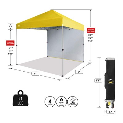 Beige 8x8 Pop Up Canopy Tent with Side Wall