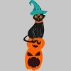 Men's Design By Humans Halloween Pumpkins and Witch Cat By famenxt T-Shirt - 2 of 4