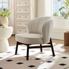 TOAOTBNBO Solid Wood Accent Chair with High Back, Contemporary Armless Chair with High Density foam Upholstered Chair Comfy Lounge Chair for Bedroom - 4 of 4