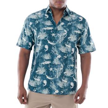 Tiger Hill Men's Fishing Shirt Short Sleeves Royal Blue