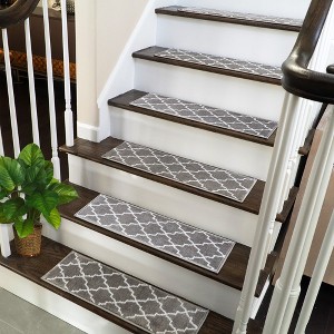 Sussexhome Stair Treads Trellisville Collection Contemporary and Soft, Adhesive Tape, 9" X 28" , Pack of 4/7/13/15 - 1 of 4