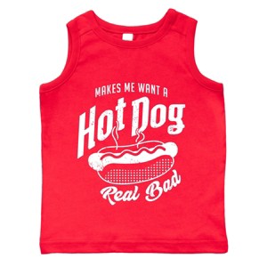 The Juniper Shop Makes Me Want A Hot Dog Real Bad Solid Toddler Tank - 1 of 4