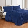 Collections Etc Medallion Chenille Textured Bedspread with Fringe Border - 2 of 4