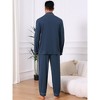 INSPIRE CHIC Men's 2 Pieces Long Sleeve Solid Color Button Down Casual Pajamas Set - 3 of 4