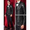 Lars Amadeus Men's Peak Lapel Glitter Sequin Wedding Sparkly Blazers - 4 of 4