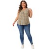 Agnes Orinda Women's Plus Size Sleeveless Boho Print V Neck Tank Tops - 3 of 4